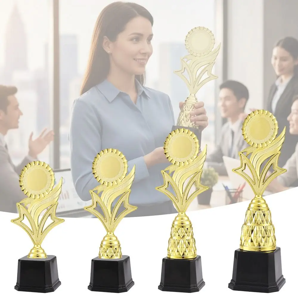 

23/26/29/31 CM Golden Award Trophy Plastic Material Small Size Plastic Award Trophy Pentagram Star Golden Color