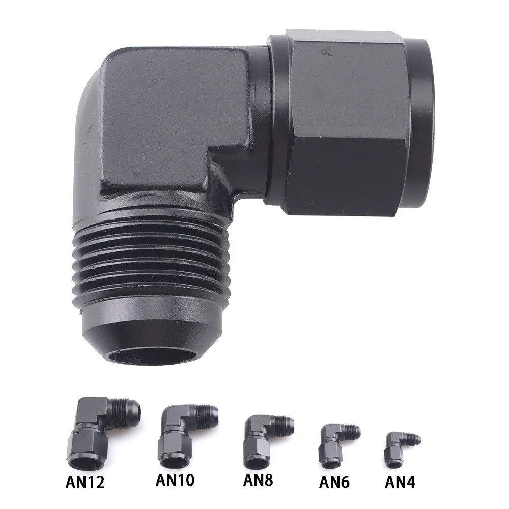 

Black aluminum alloy oil-cooled joint, automotive modification forged joint conversion thread male and female joint AN4/AN