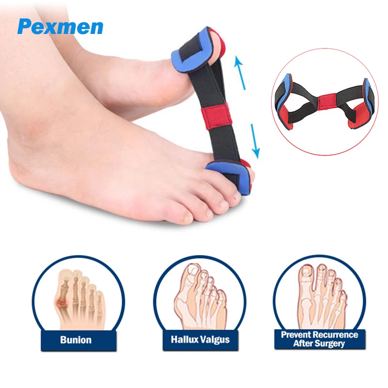 Pexmen Big Toe Strap Bunion Straightener Stretchy Belt Toe Stretcher Alignment for Hallux Valgus Corrector Foot Pain Relief