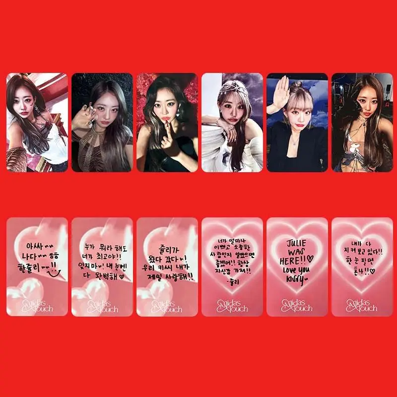 4set KPOP KISS OF LIFE Laser Photo Cards Julie Natty Belle LOMO Postcards Haneul Special Card Star Surrounding Fans Collection