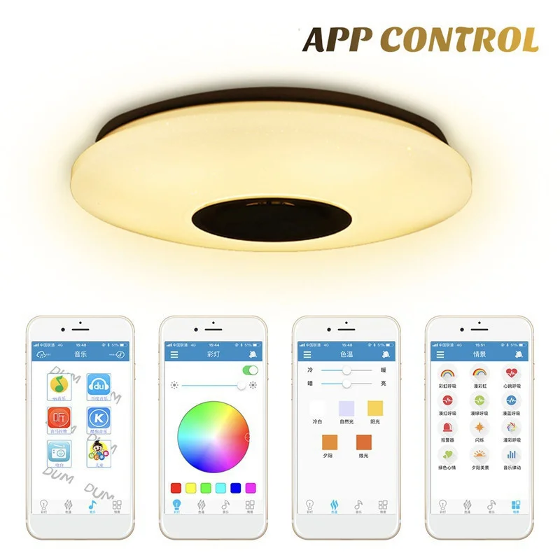 Smart WIFI LED Round Ceiling Light RGBCW APP Dimmable Compatible with Alexa Google Assistant for Bedroom Indoor Lighting Fixture