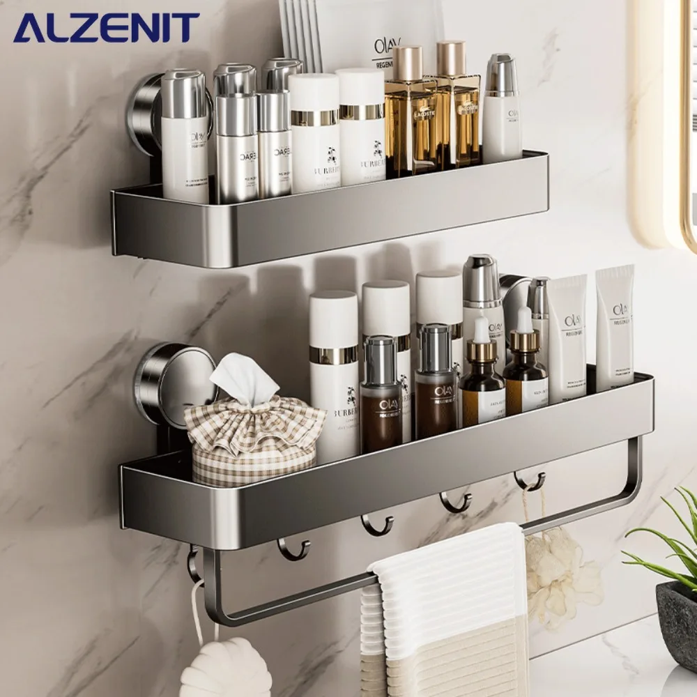 

Стеллаж для хранения на присоске, настенный пистолет для ванной комнаты, серый держатель, алюминиевая полка для хранения унитаза, детали оборудования для ванной комнаты