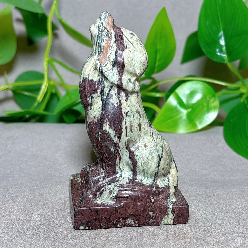 Reiki Jade Wolf Crystal Natural Stone Quartz Stone Minerals Home Decoration Reiki Craft Gifts Energy Healing Spiritual Love