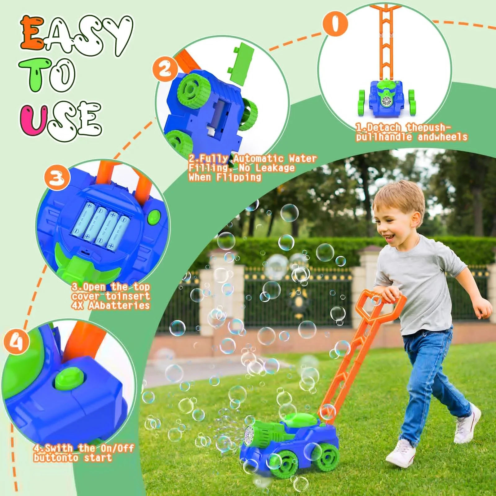 Kids Toys Electric Bubble Gun Tank Trolley Machine Automatically Soap Bubbles Blowing Outdoor Games Children Toys for Girls Boys