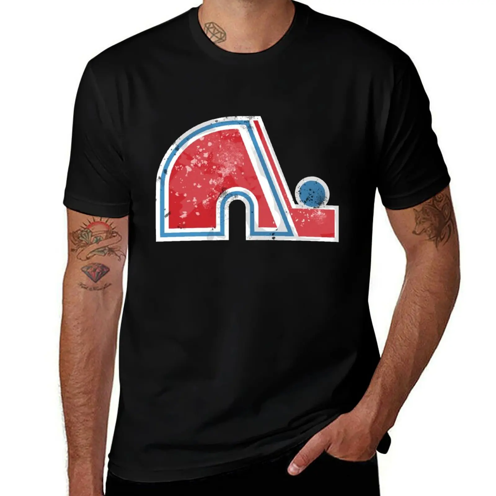 

Quebec Nordiques Worn Logo - Old Time Hockey Teams T-Shirt t shirts designer cotton t shirts man 100%