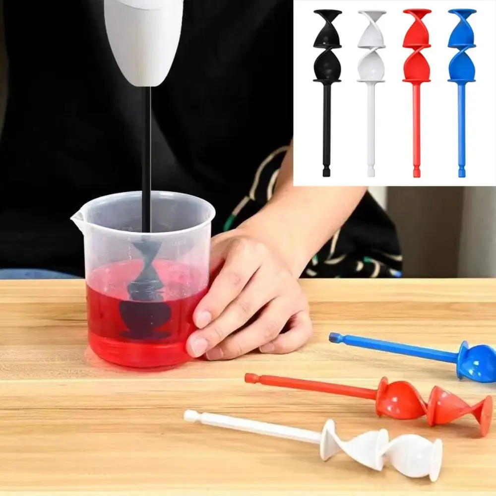 

4 шт., смеситель для эпоксидной смолы с шестигранным хвостовиком, спиральный дизайн, лопатка, дрель, стержень для перемешивания краски, аксессуары для электроинструментов, насадка для дрели