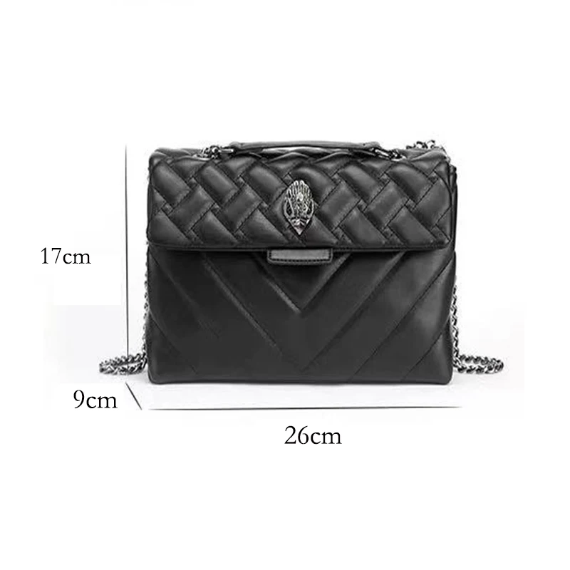 Quilted Eagle Metal Women Shouder Bag High Quality Large Embroidery PU Leather Ladies Cross Body Bag