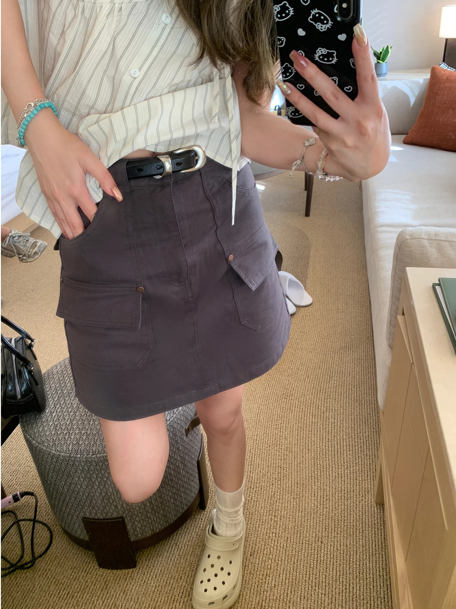 

Юбка Aeronline Iron ey Workwear с высокой талией, прямого кроя, с эффектом похудения, для женщин, для офиса, S...