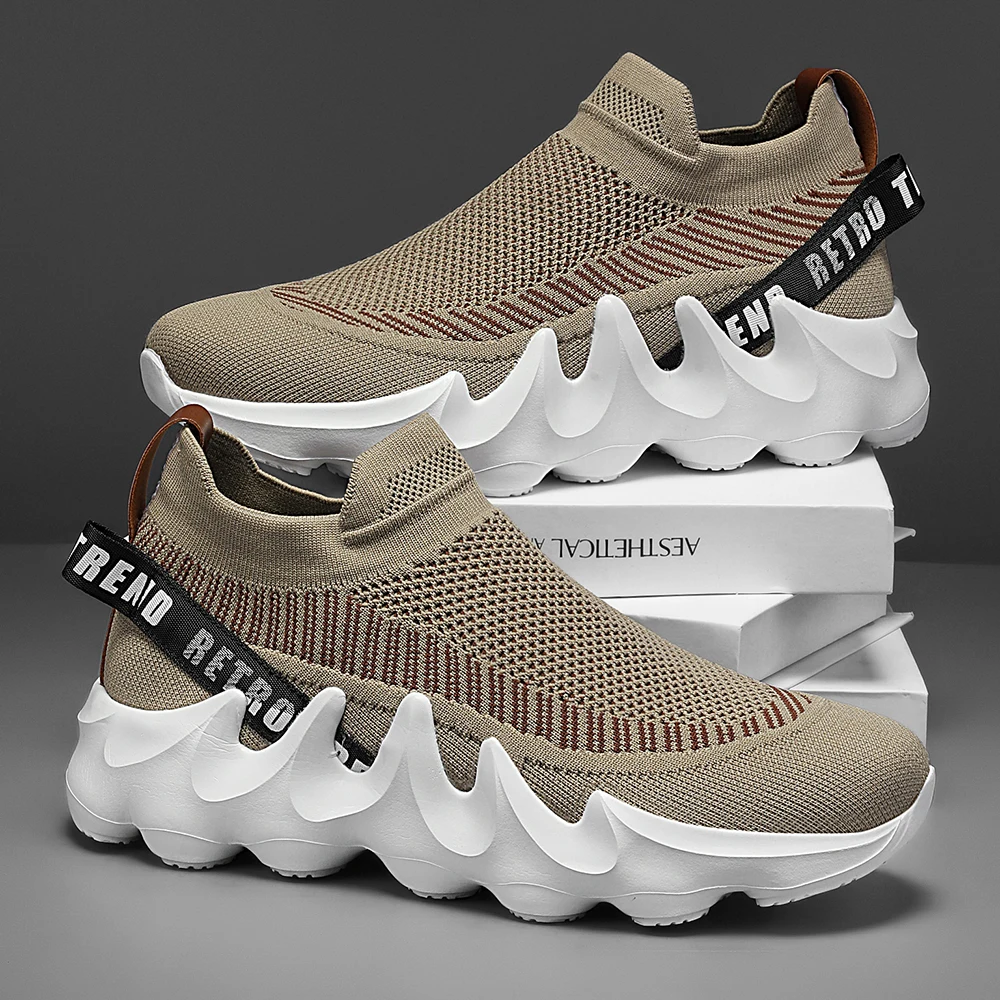 Herren Outdoor-Wander- und Laufschuhe in großen Größen, bequeme, vielseitige, modische Sportschuhe für Paare zum Training. – Detail 3