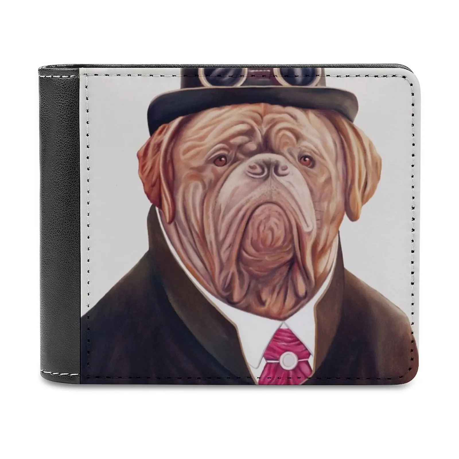 

Dogue De Leather Wallet Men's Wallet Diy Personalized Purse Father'S Day Gift Steampunk Steam Punk Dog Dogue De Personalized