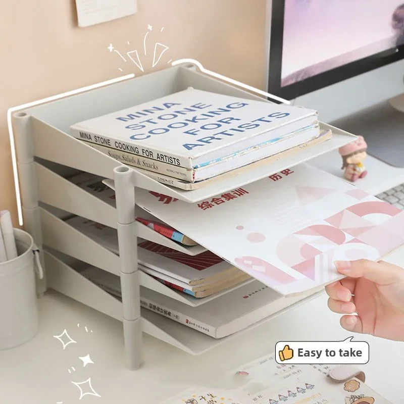 

Nordic Desktop Storage Holders Office Multi-layers File Shelf Layered Storage Art Display Stand Free Mix Match Home Supplies