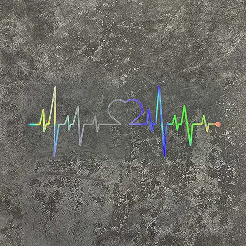 Heartbeat Lifeline Love ECG Laser Stationery Sticker Graffitt Reflective Waterproof Decals Kids Toys School Supplies for Gifts