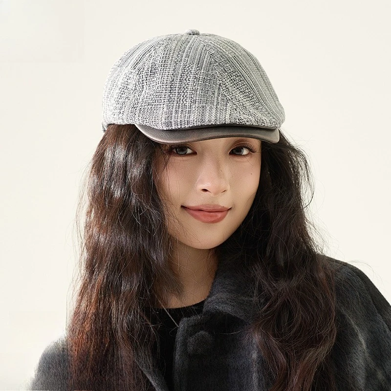 Korean Literary and Artistic Cowboy Forward Hat Women's Relaxation Versatile Cap Girls Show Their Faces Small Fashion Beret