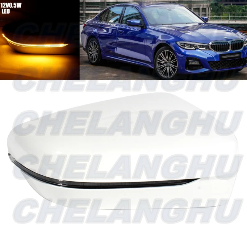 

For BMW G42 M240 G20 M340 M3 G81 G26 M440 M4 G82 i4 M50 2021 2022 2023 2024 LHD Right White Painted Mirror Cover With Turn Lamp