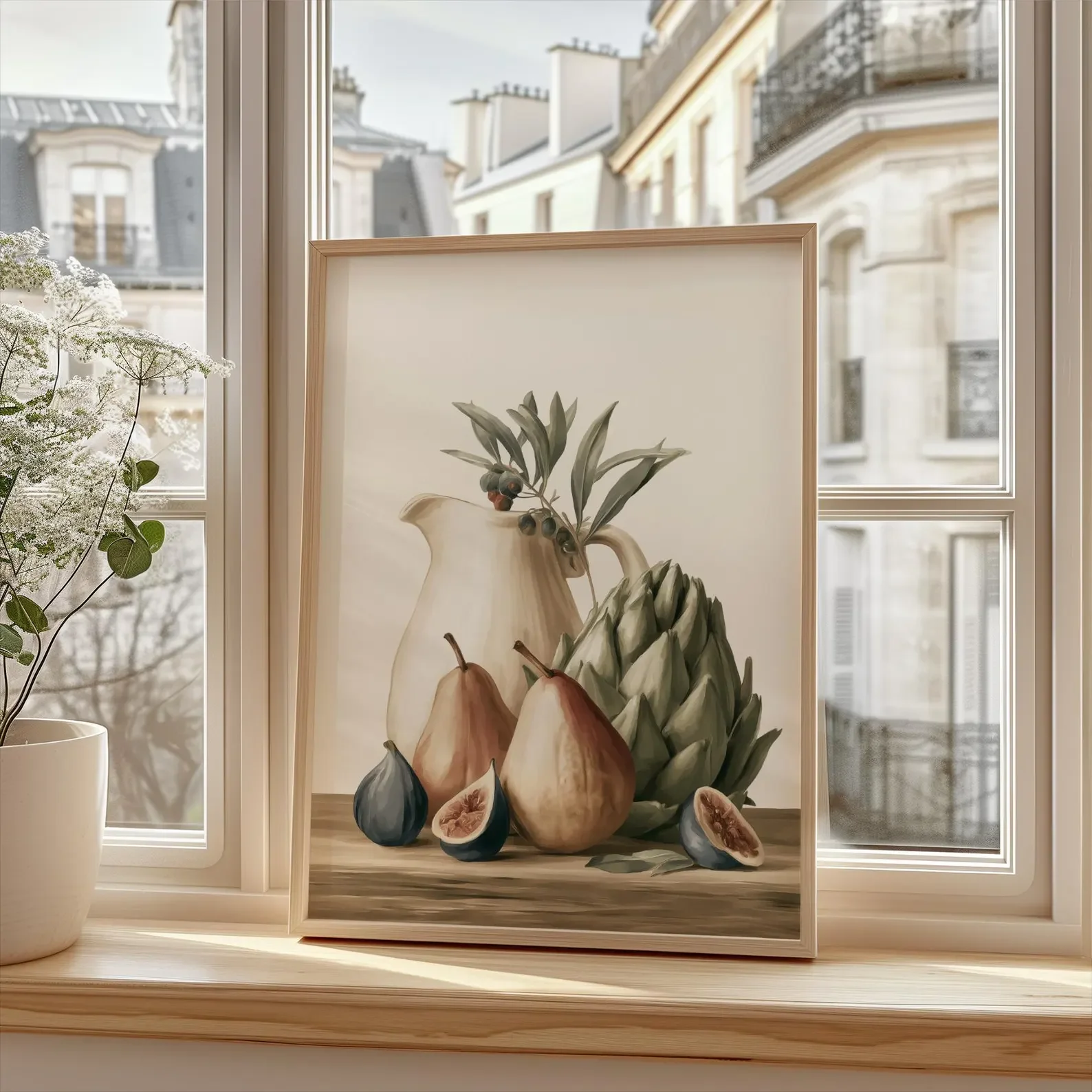Minimalist French Country Harvest Still Life,anvas Wall Print,High‑Grade Home Decoration Artwork for Bedroom,Living Room,Office