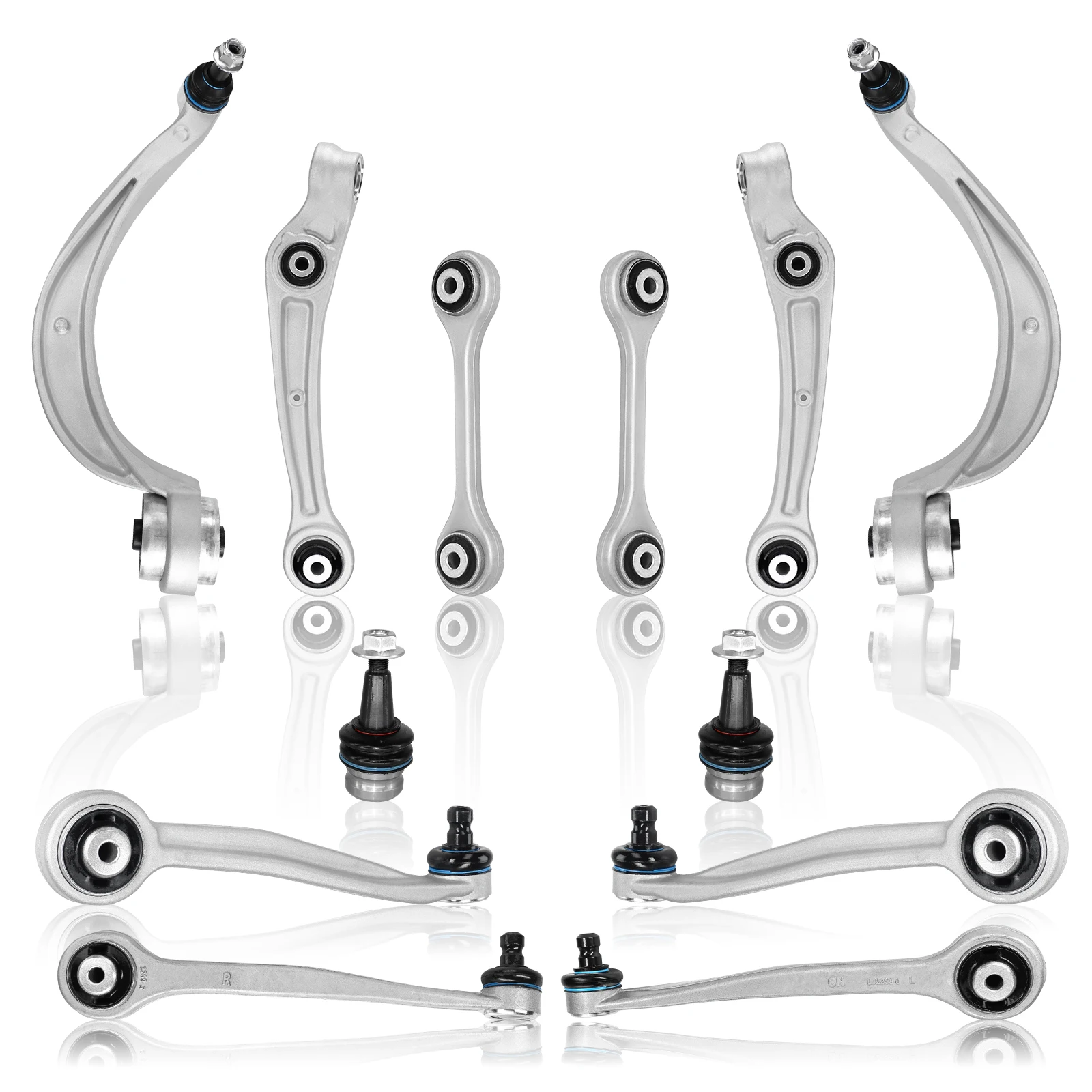 TOPICKSAP 12Pcs Front Lower Control Arm w/Ball Joint & Sway Bar Link for Audi A6 12-16 A7/RS7 Quattro 12-18