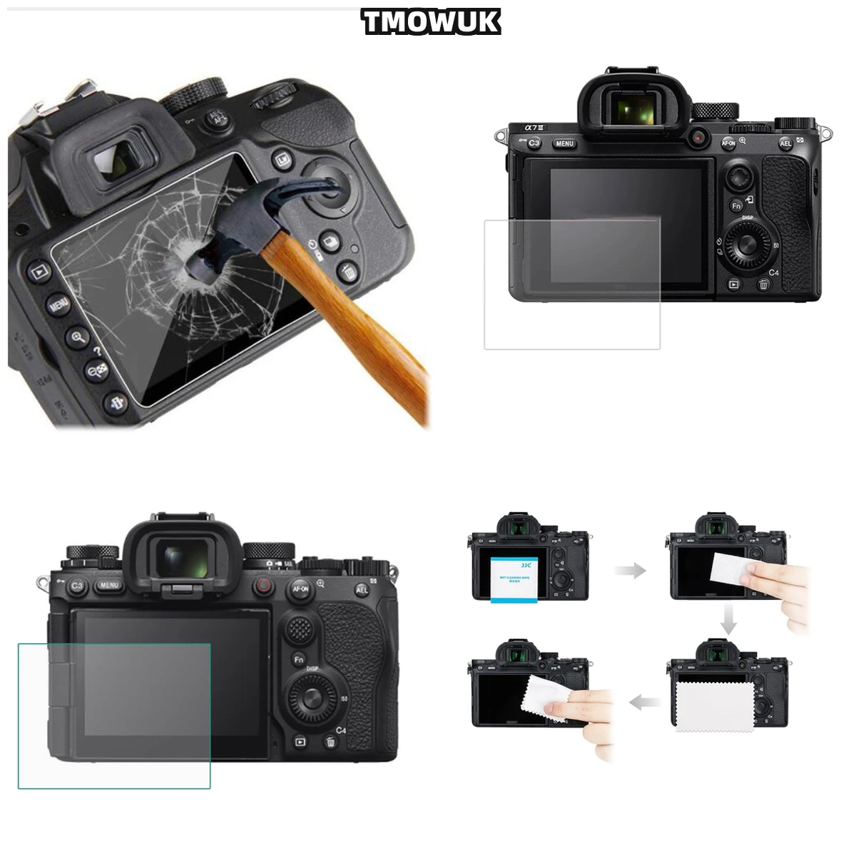 

For A9 A9II A7RII A7RIII A7R4 A7R4A A7SMII, Reliable 9H Glass Protector, HD Clear, Scratch-Resistant