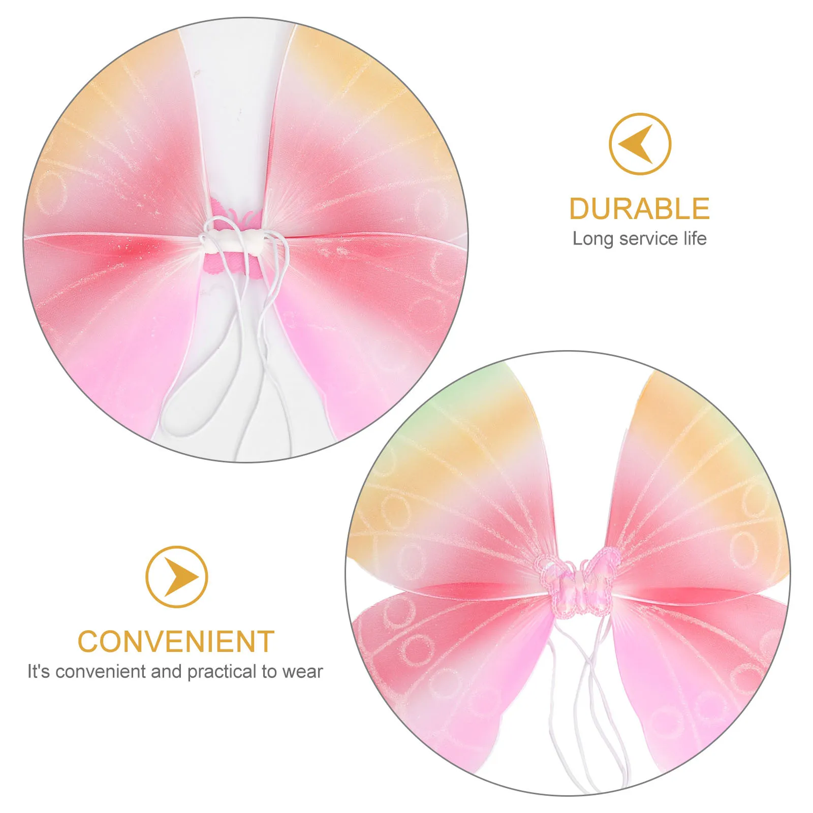 1 Regenboog Vlindervleugels Tutu Rok Kinderkostuum Feestkostuum Prom Opera Wing Accessoire Cosplay Rok Set Kinderen