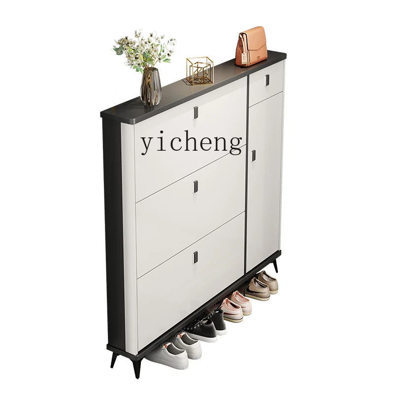 

Tqh Ultra-Thin Shoe Cabinet Home Doorway Home Tilting Entrance Cabinet Large Capacity Storage Narrow Shoe Rack