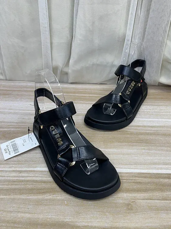 

Удобные повседневные сандалии Thi Bot Magic Tape с круглым носком и открытым носком, модный простой дизайн, подходит для верхней одежды