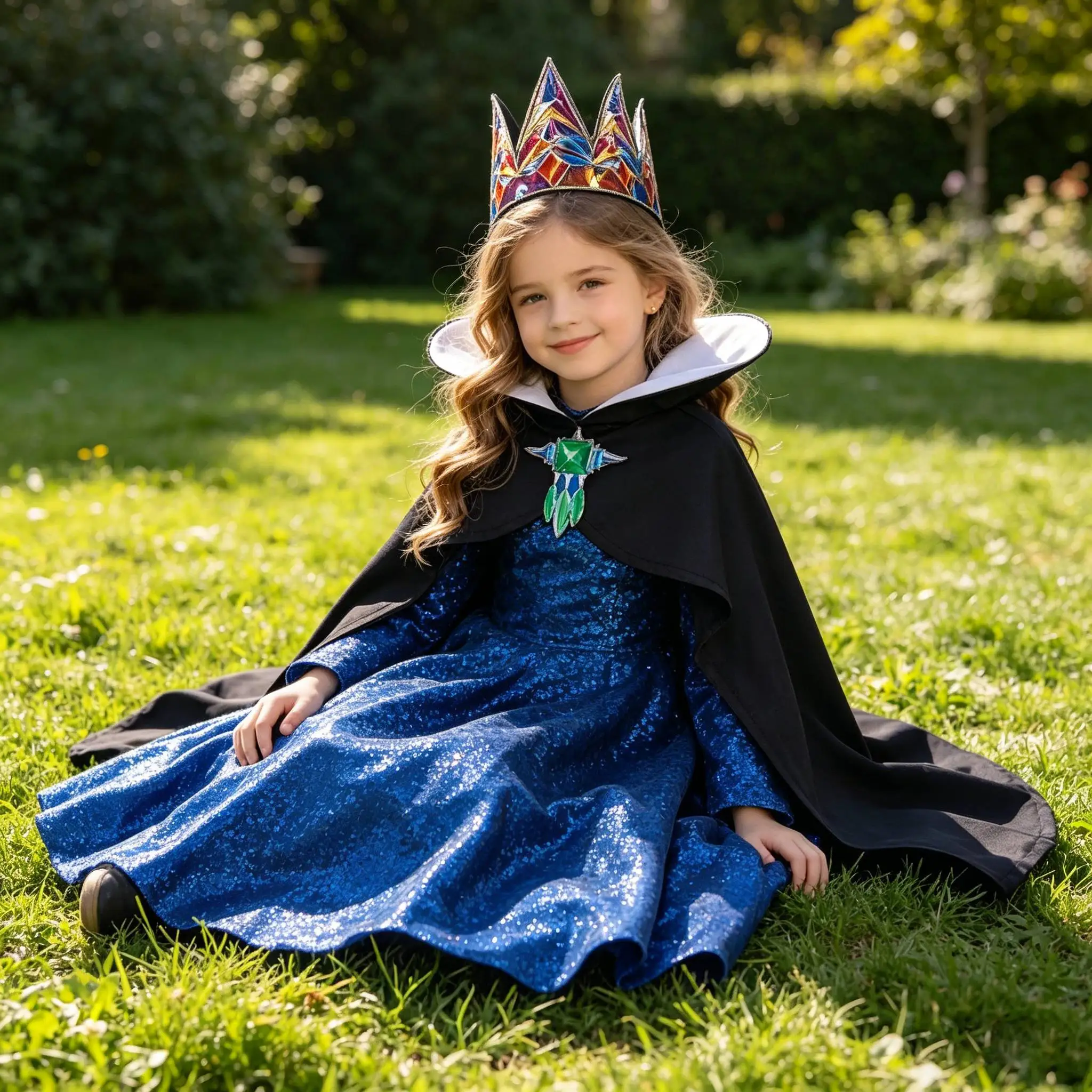 

Girls Evil queen witch Black Dress and cloak Kids Stage Performance Hallowen Queen Role-playing Costume girls teenage Dressup