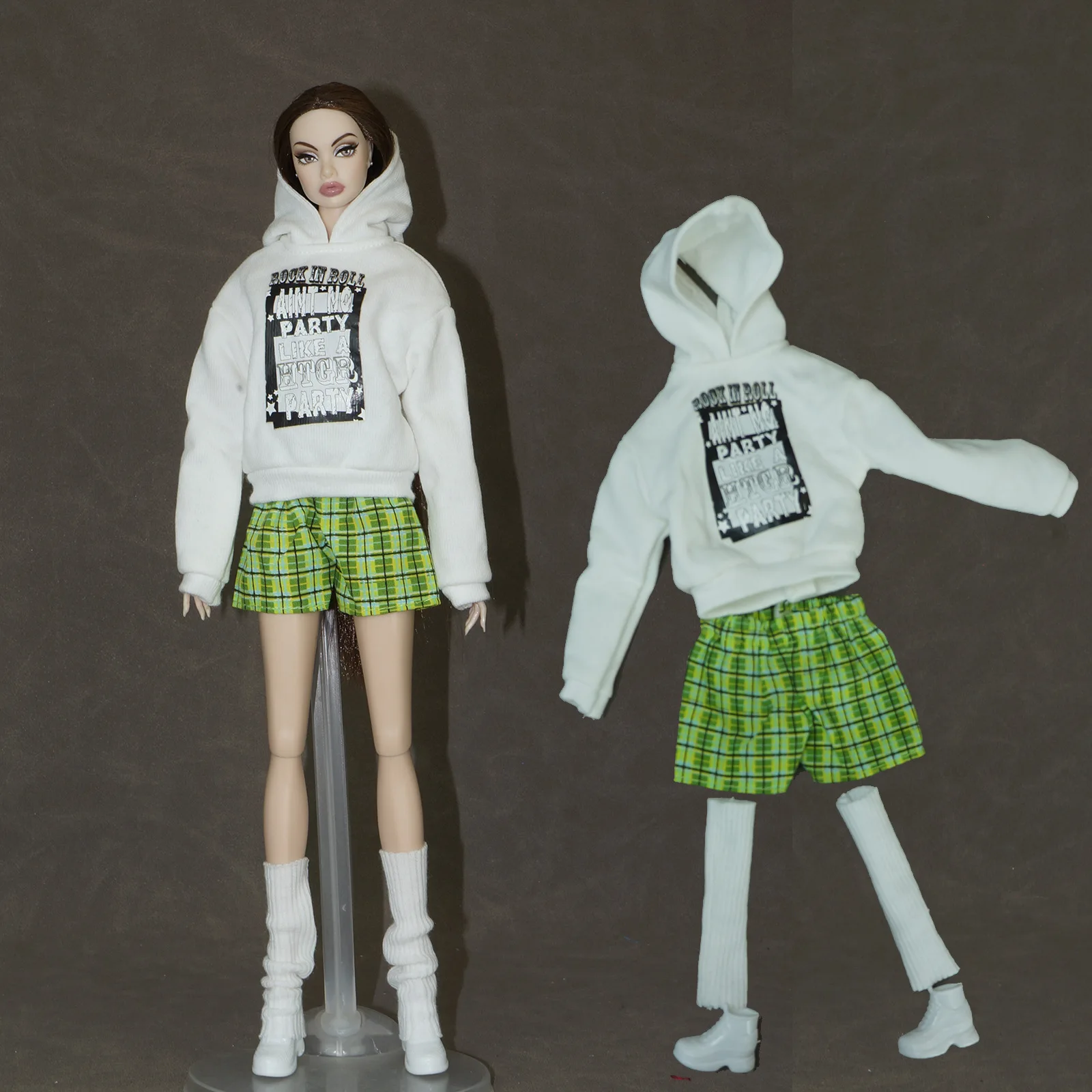 

30cm Doll Clothes Accessories Casual Fashion Sweatshirt+Shorts+Socks Cover+Shoes Set For 1/6 BJD Supermodel Doll DIY Dress Up