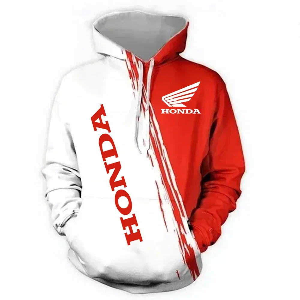 Honda Hoodie Streetwear Fashion Honda Logo 3D Print Men's Hooded Sweatshirt Large Size Outdoor Sport Clothing Honda Racing Suit