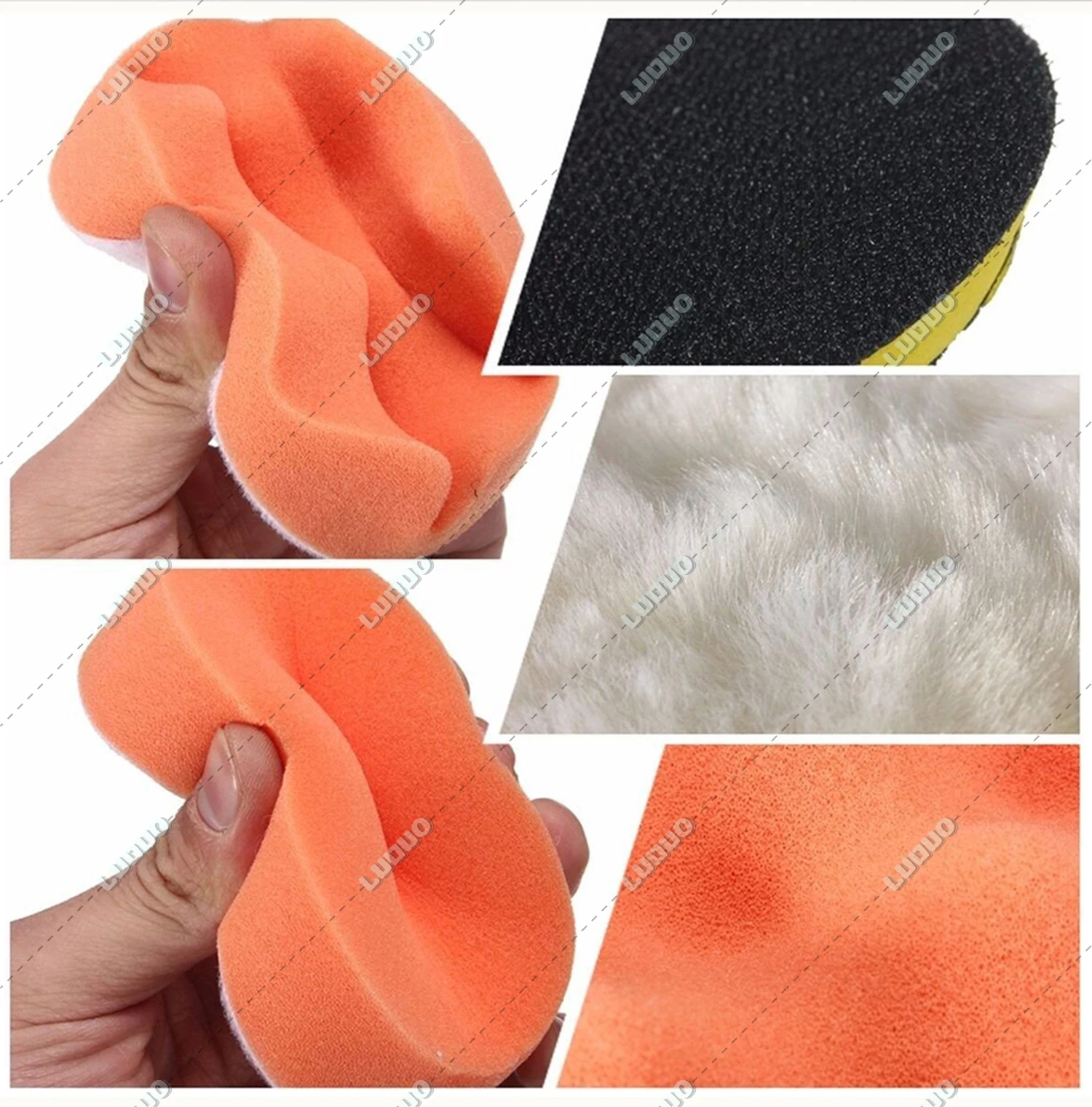 Car Waxing Sponge Pad Polishing Kit Auto Detailing Sandpaper Buffing Sanding Disc Polisher Drill Adapter Headlight Restoration - view 3
