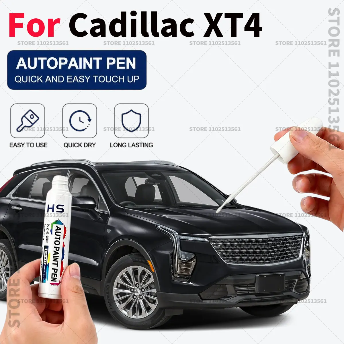Car Scratch Repair Pen – Easy Auto Paint Touch Up for Smooth Finish For Cadillac XT4 luminary black White Red Night Sea Blue