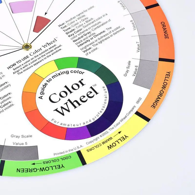 Professioneel papieren kaartontwerp Kleurmengwiel Inktkaart Begeleiding Ronde centrale cirkel Draait Tattoo Nagelpigment