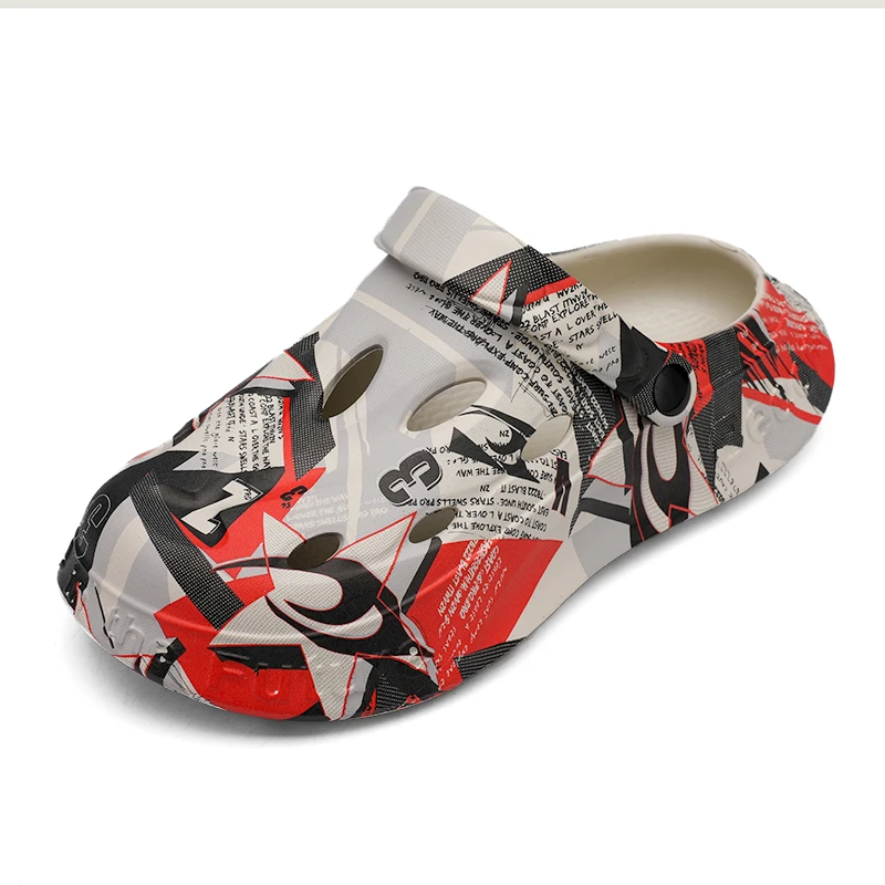 

Мужские тапочки, новые модные спортивные повседневные сандалии большого размера, удобная пляжная обувь, шлепанцы, дышащие мужские сабо, шлепанцы