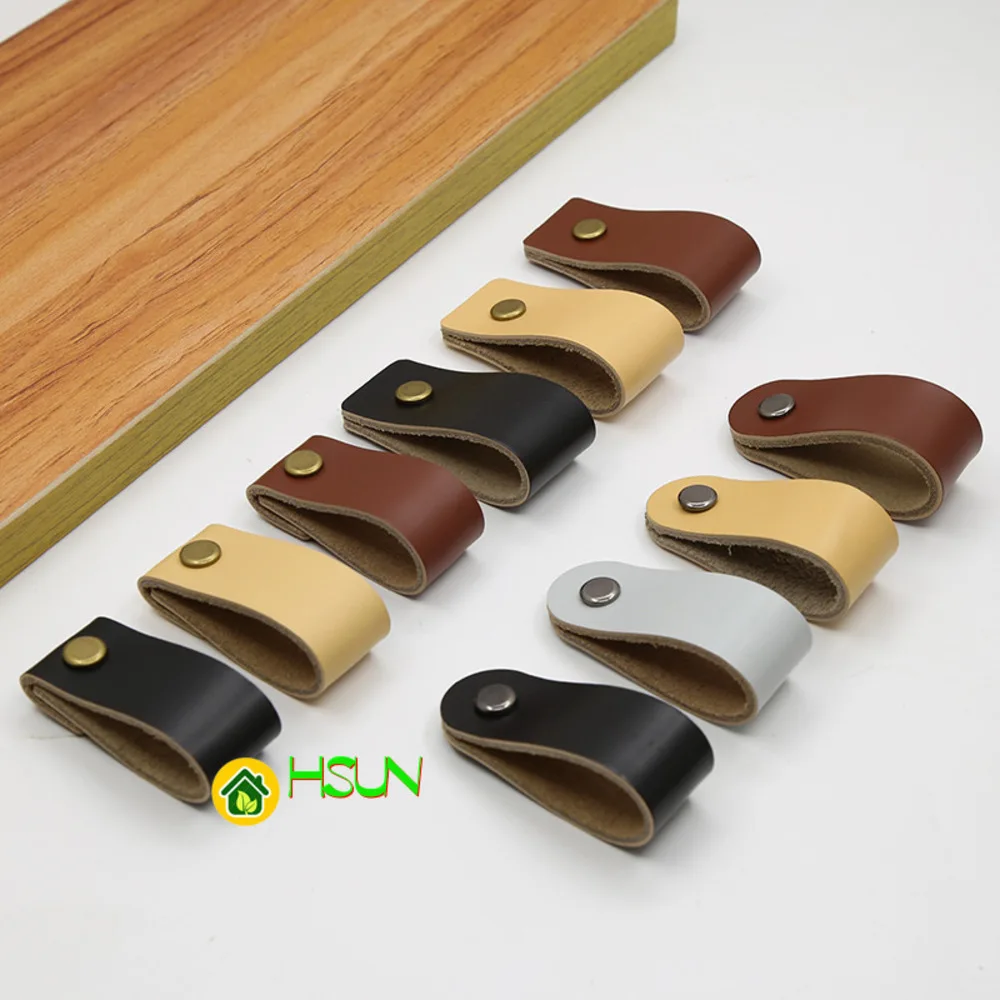 

2 шт., скандинавская кожа, ручка из чистой меди, ящик для гардероба, кожаная ручка с одним отверстием, антикварный пистолет, черная ручка, защита от столкновений