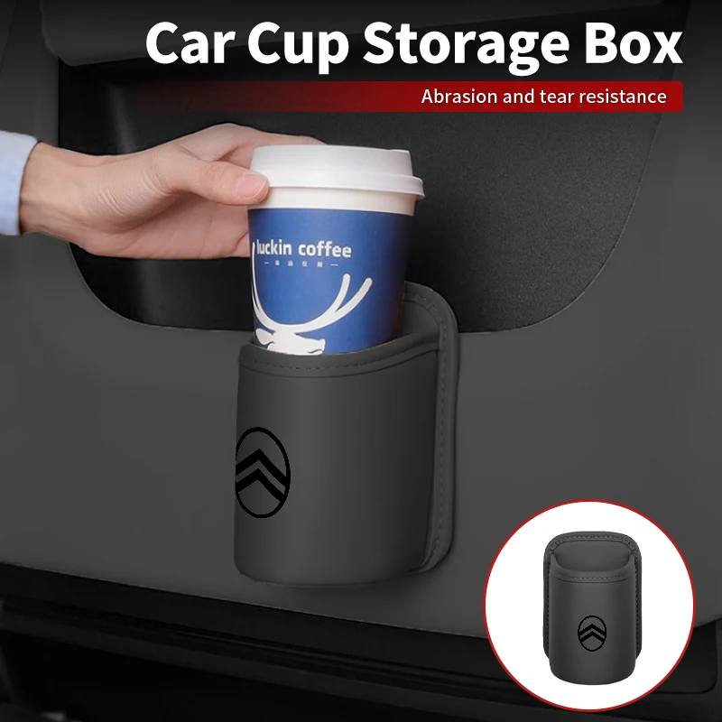

Car Seatback Water Cup Holder Leather Storage Box Door Drink Rack For Citroen C4 C3 C5 C1 C2 Berlingo Celysee Cactus Aircross