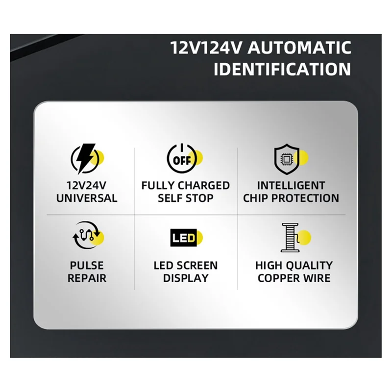 ABKS-Short Circuit Protection Overcharge Protection 12V24v Intelligent Repair Motorcycle Fast Charger EU-PLUG