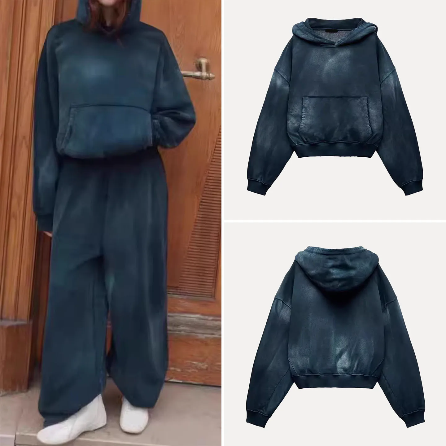 

Faionable Waed Effect Long Sve Hoodie Women's Sle Autumn 2025 Z Brand Premium Quali Other Material 00%