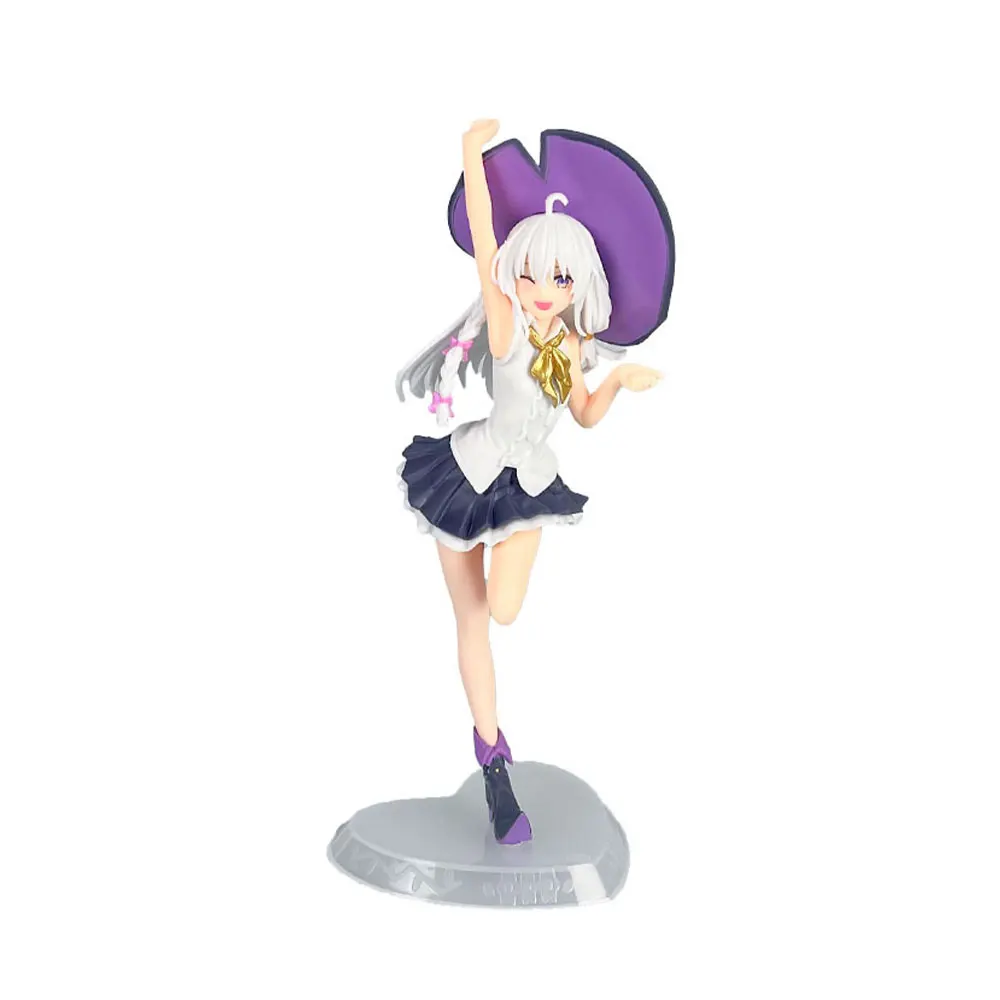 19CM Anime Wandering Witch: The Journey of Elaina Figure Ilyina Standing Model Toy Wearing Hat Gift Collection Decorative PVC