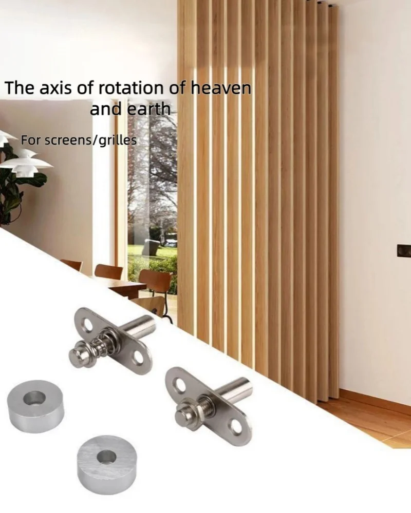 Home 1Pair 360‑Degree Rotating Pivot Hinge, Rotation Hardware Fitting for Wood‑Slats Grill Screen Partition Room Divider