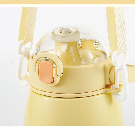 صفقة التخليص لطيف معزول زجاجة مياه الفولاذ المقاوم للصدأ مع حزام القش 900 مللي جدار مزدوج العزل مانعة للتسرب كوب قابل لإعادة الاستخدام