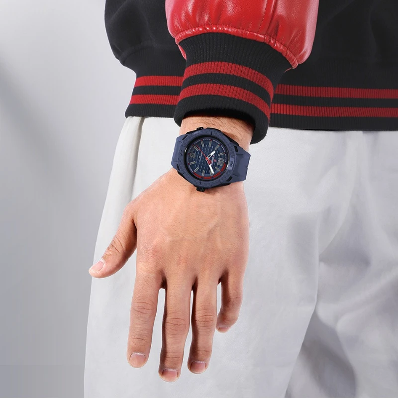 

Новый стиль NAVIFORCE, простые мужские спортивные часы 5ATM, водостойкий модный хронограф, ремешок из ТПУ, кварцевые наручные часы Relogio Masculino