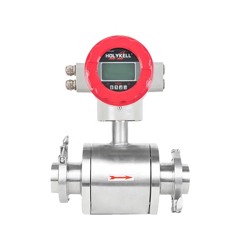 Holykell water flow measurement device milk flow sensor tri clamp mag flow meter