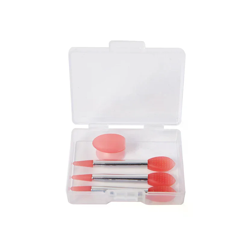 Set di 3 Pennelli in Silicone per Balsamo Labbra con Copertura Antipolvere e Ventosa, Pennelli per Trucco, Pennello per Maschera Labbra con Copertura Antipolvere Antiscivolo