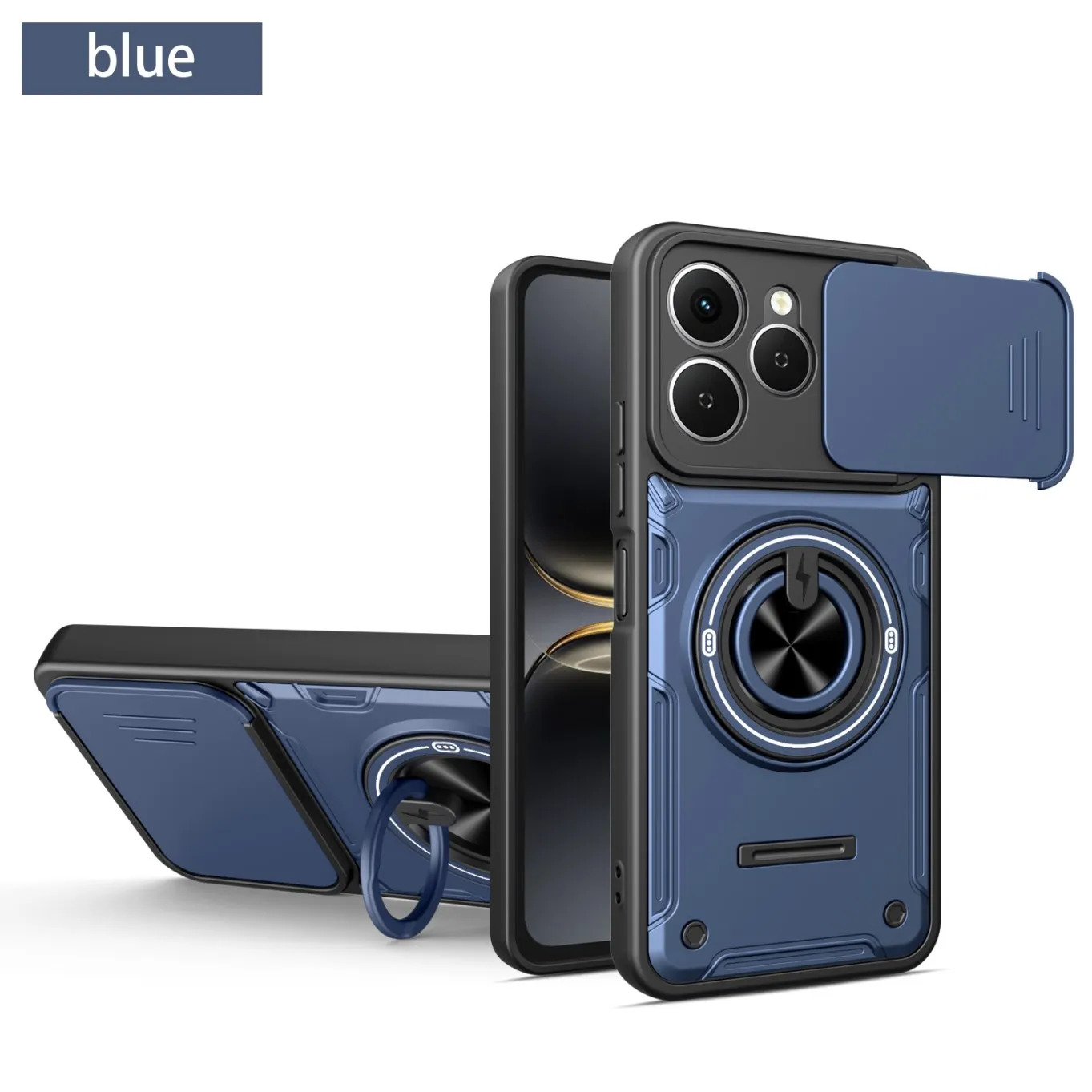 Stoßfeste Schutzhülle für Tecno Spark Go 20 20C 40 40C Pro Plus GO 1 3 POP 8 9 Kameraschutz Magnetring-Ständer-Cover – Detail 12