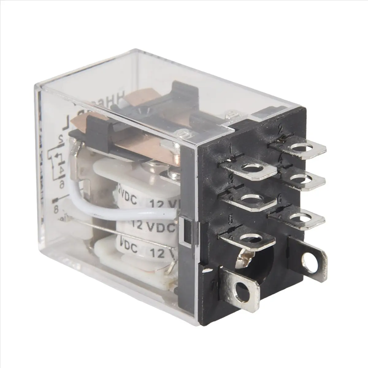 AT42 DC 12V Coil 10A 240VAC 28VDC DPDT Electromagnetic Relay JQX-13F2Z