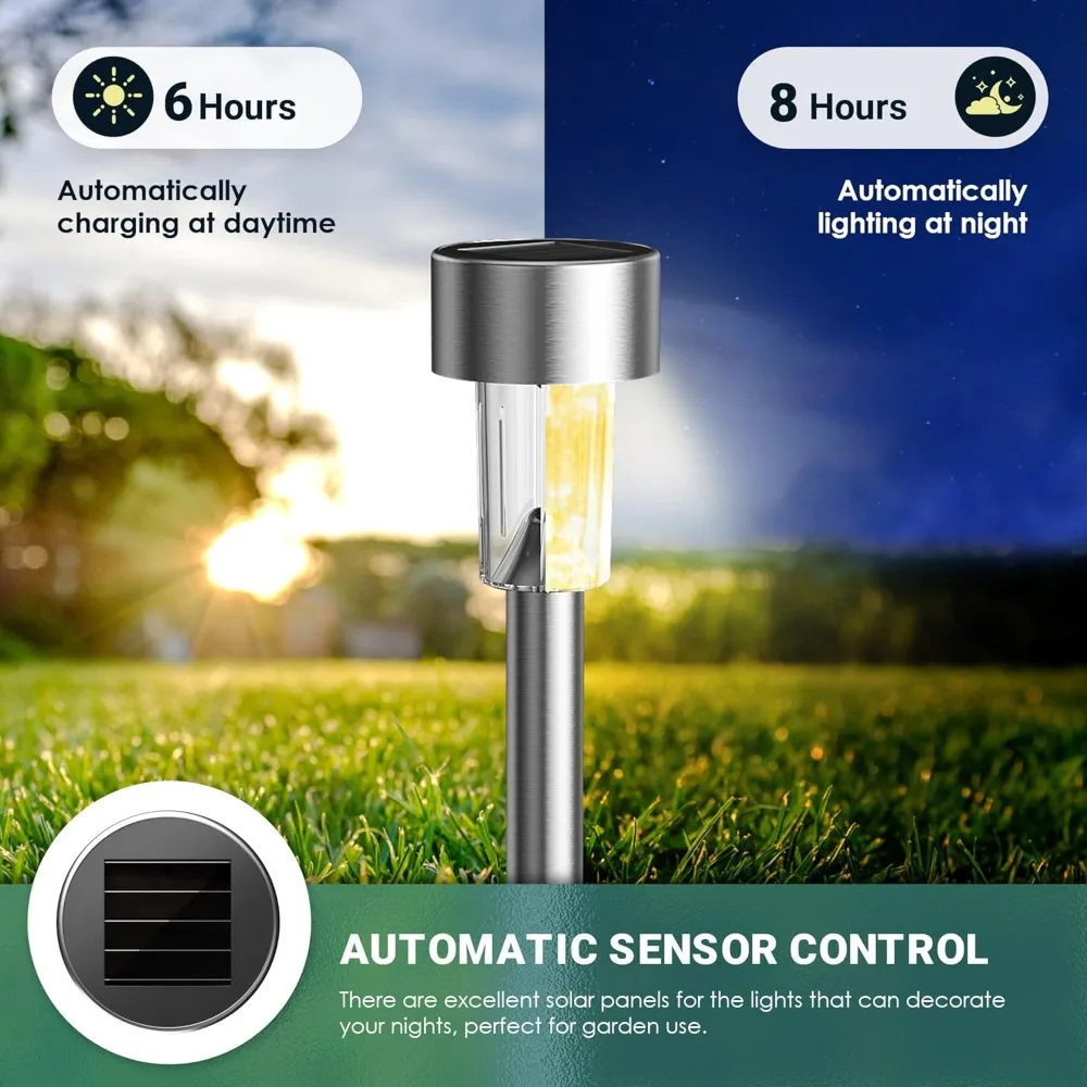 10Pcs Solar Lights Outdoor Garden Lamp Solar Powered Waterproof Landscape Path LED Light for Yard Backyard Lawn Patio Decorative image 3