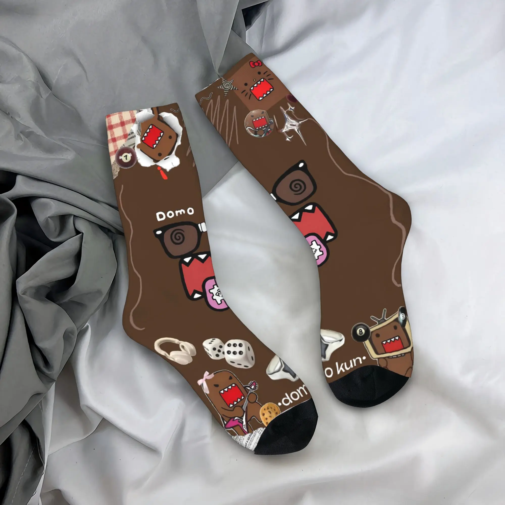 

Мужские носки, забавные чулки с героями мультфильмов Domo Kun, весенние удобные готические носки, велосипедные антибактериальные носки с графическим рисунком