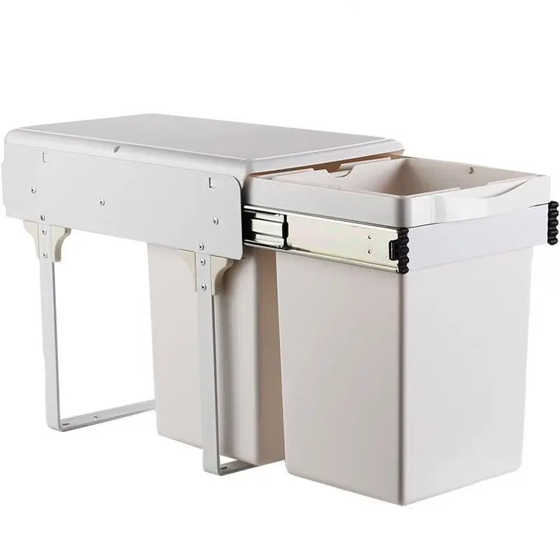 Pull-out sorting trash can, embedded trash can in kitchen hidden cabinet, sink cabinet trash can