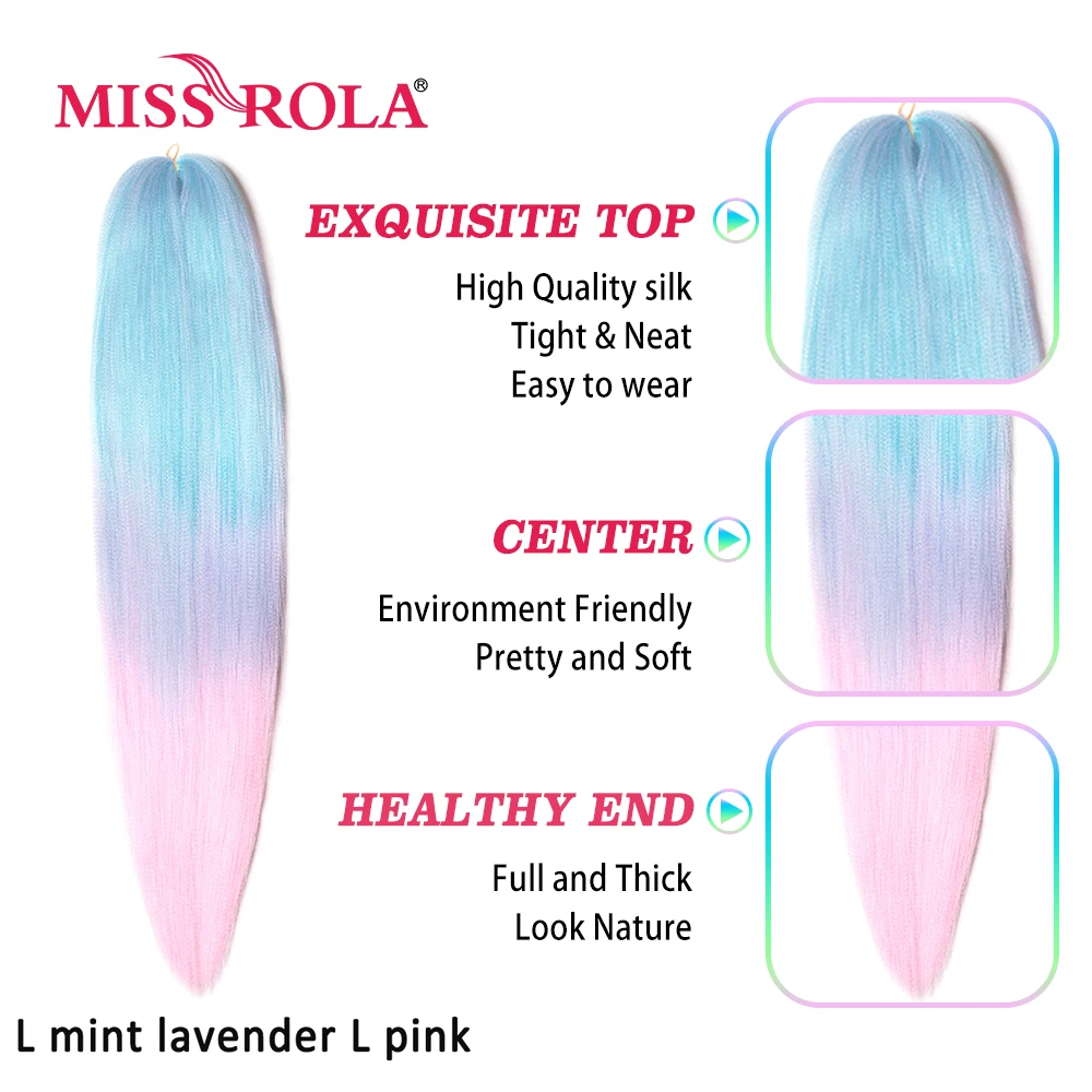 Miss Rola-Extensión de cabello sintético, 28 pulgadas, 100G, 2024, Yaki, Jumbo liso, trenzado, preestirado, Kanekalon