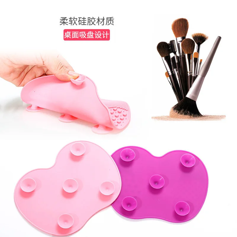 200Pcs Silicone Apple Shaped Brush Scrubbing Pad With Suction Cup Secure Hold Beauty Tool For Gentle Makeup Brush Cleaning Reusa