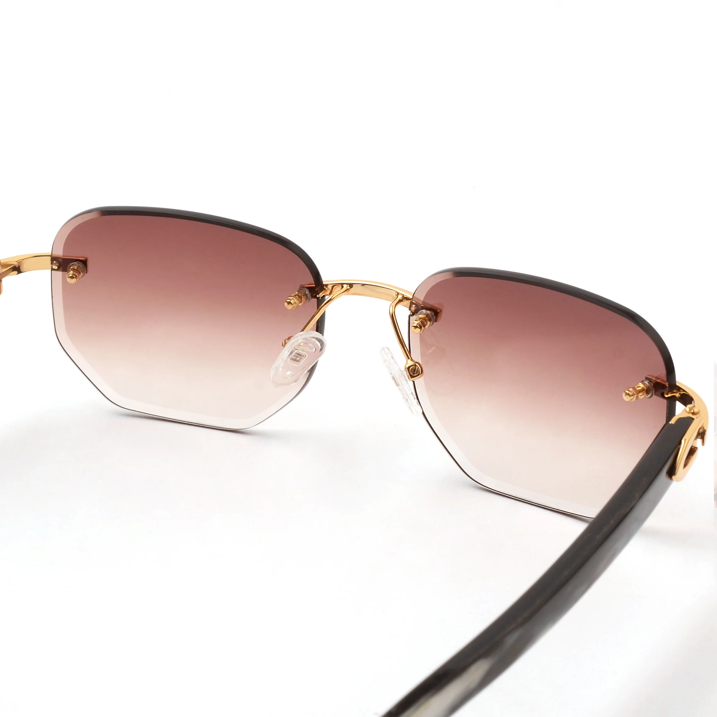 

Sifier mens sunglasses vintage brand name buffalo horn rimless sunglasses