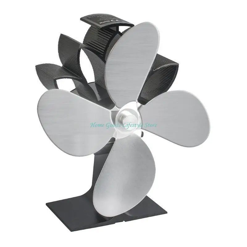 

E74e 4 лезвия тепловая плита камин вентилятор алюминий тихий тихий вентилятор